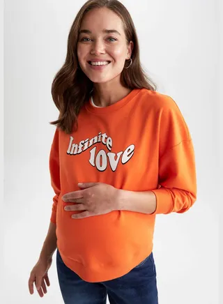 Woman Regular Fit Maternity Wear Knitted Tops Long Sleeve