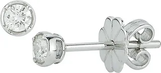 14K White Gold & 0.2 TCW Diamond Stud Earrings
