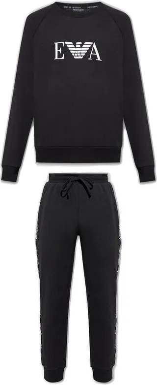 Emporio Armani Logo-Printed Two-Piece Pyjama Set
