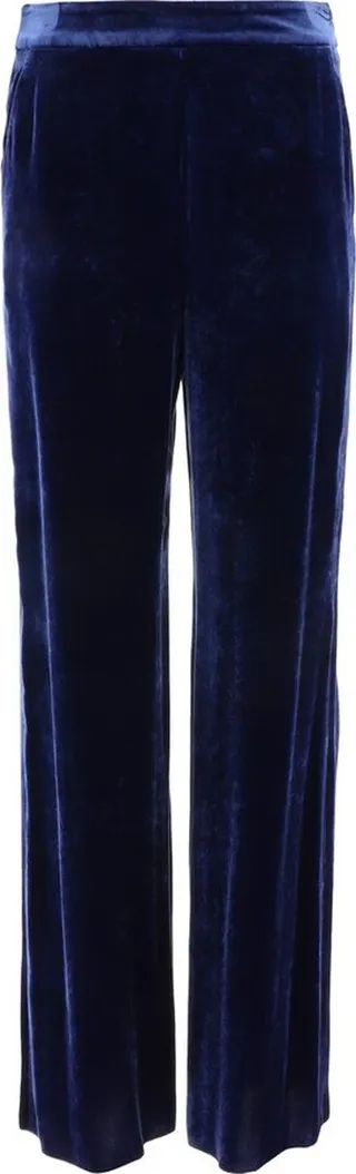 Etro High-Waist Straight-Leg Velvet Pants