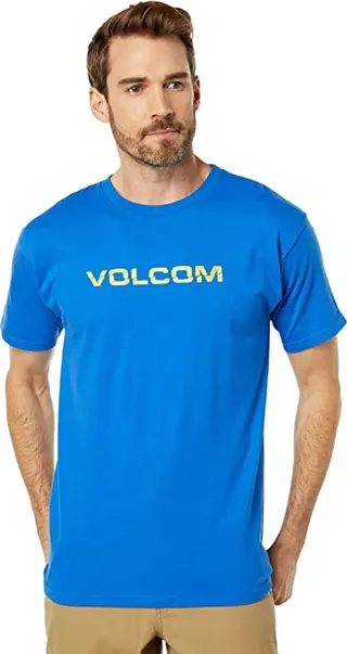Volcom Rippeuro Short Sleeve Tee (Royal) Men's Clothing