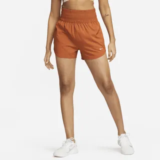 Nike Women's One Dri-FIT Ultra High-Waisted 3" Brief-Lined Shorts in Brown