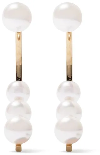 18kt yellow gold Collection Line Kinetic pearl earrings