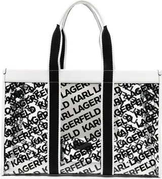 Logo-Print Transparent Beach Bag