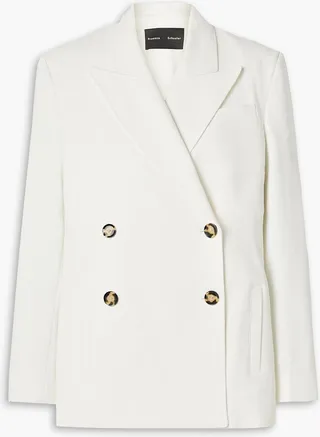 Double-breasted crepe blazer