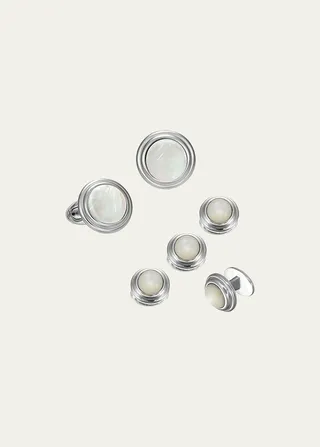 Mother-of-Pearl Cufflinks %26 Stud Set