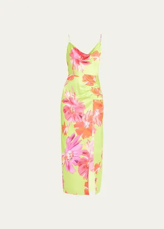 Lillana Floating Cosmos Midi Slip Dress
