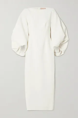 Roksanda - Garance Open-back Faux Pearl-embellished Crepe Midi Dress - Ivory