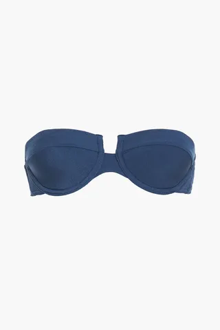 Separates Sculpt ribbed underwired bandeau bikini top