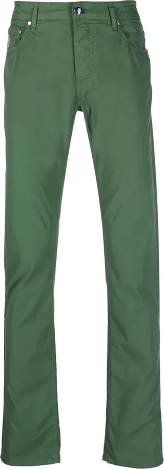 Stretch-Cotton Straight-Leg Trousers