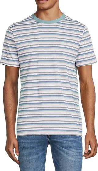 Crewneck Striped Graphic Tee