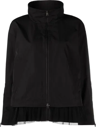 Tulle-Panelled Zip-Up Jacket