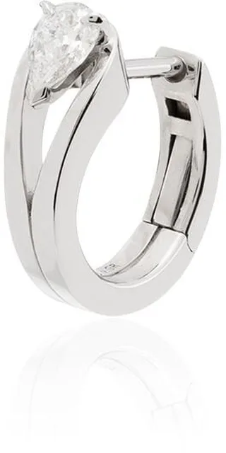 18k White Gold Mini Diamond Hoops