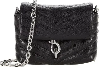 Rebecca Minkoff Edie Quilted Micro Crossbody (Black) Handbags
