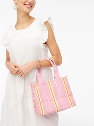 J.Crew Factory Women's Striped Mini Structured Tote Bag