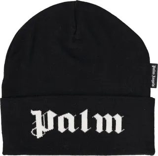 Palm Angels Logo Intarsia Turn-Up Hem Beanie