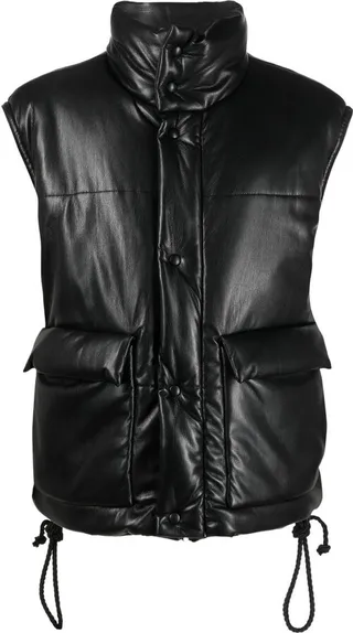 Jovan faux-leather puffer gilet