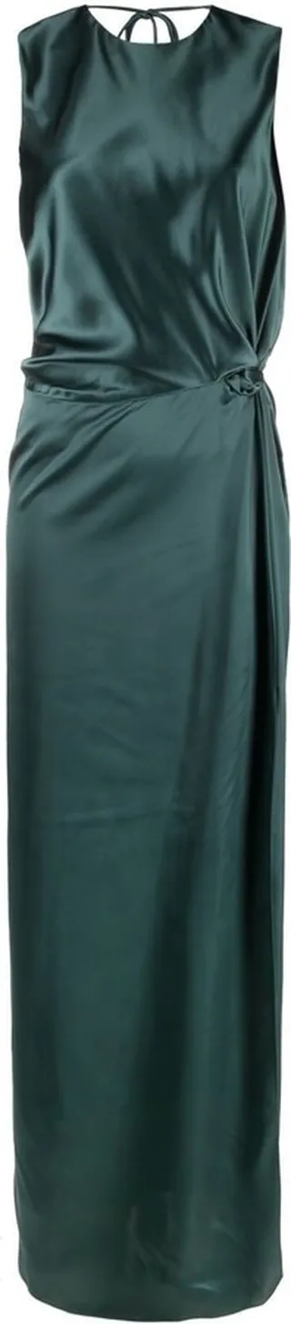 Ruched-Detail Sleeveless Gown