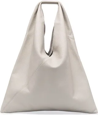 Triangle leather tote