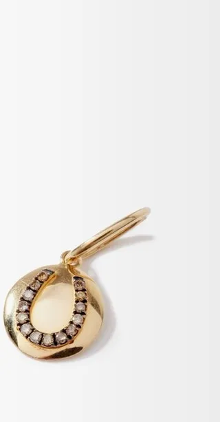 Horseshoe Diamond & 18kt Gold Charm