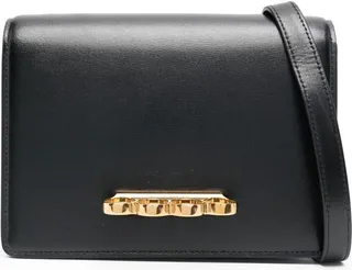 Logo-Stamp Leather Crossbody Bag