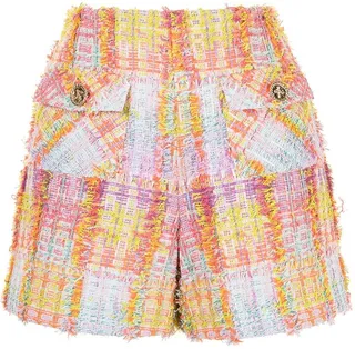 High-Waisted Tweed Shorts