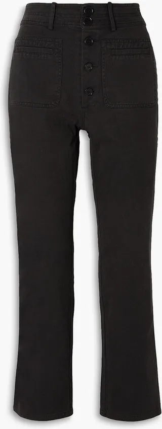 Marston cotton-twill kick-flare pants