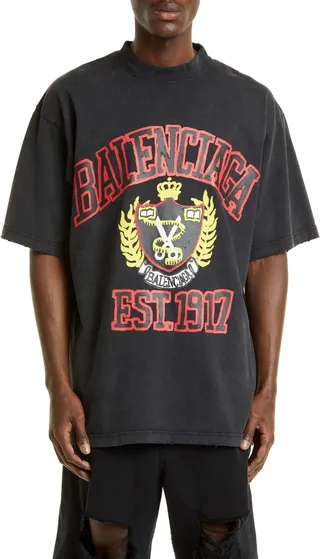 DIY College Logo Cotton Graphic T-Shirt