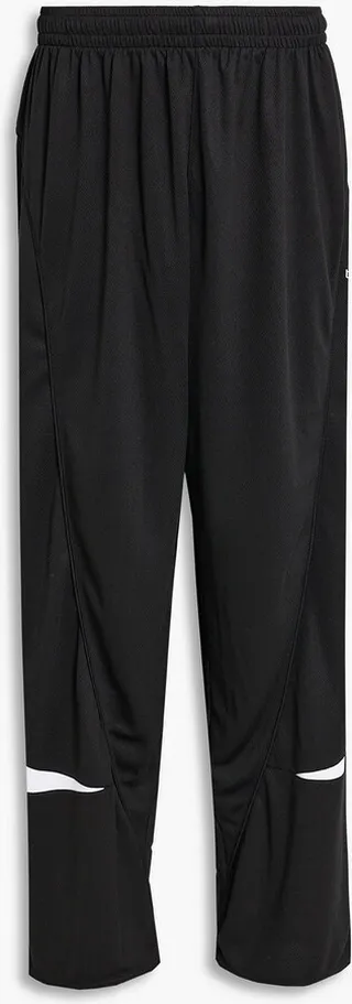 Appliquéd printed mesh sweatpants