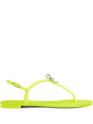 Clementyne crystal-embellished flip-flops