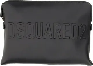 Dsquared2 Logo Embossed Zipped Clutch Bag