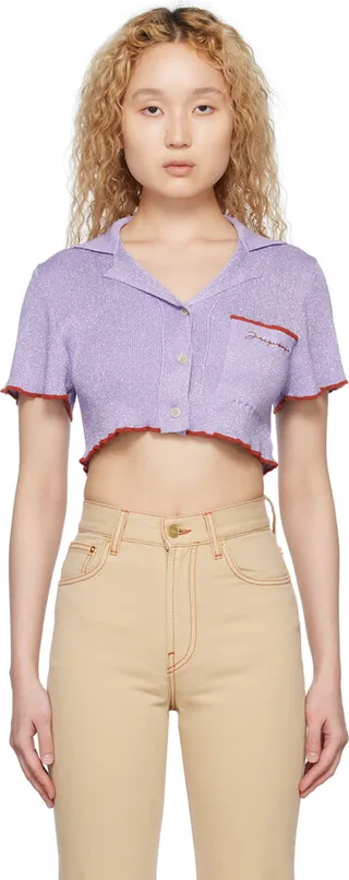 Jacquemus Purple Le Raphia 'Le Haut Brilho' Polo