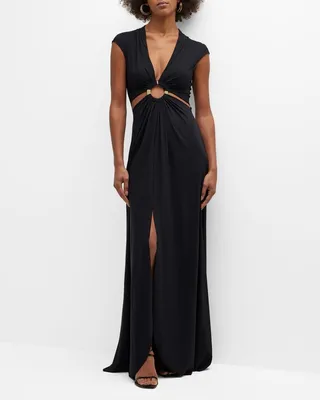 Zunilda Cutout-Waist Ring Maxi Dress