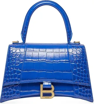 Hourglass Small Handbag Crocodile Embossed