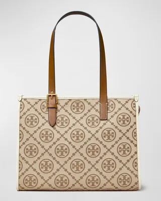 T Monogram Jacquard Small Tote Bag