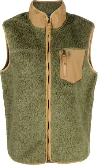 Green Colourblock Fleece Gilet