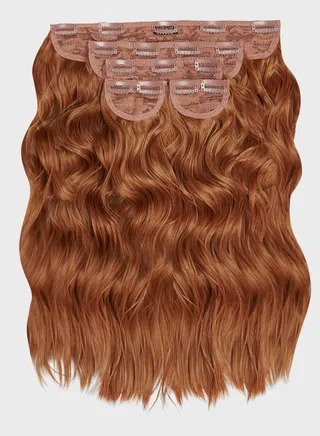 Super Thick 22" 5 Piece Brushed Out Wave Clip In Hair Extensions -26/30 Mixed Auburn