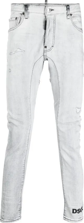 Logo-Print Tapered Jeans