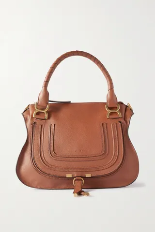 Chloé - + Net Sustain Marcie Medium Textured-leather Tote - Brown