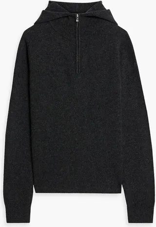 Cashmere half-zip hoodie