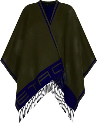 Etro Two-Toned Fringed Cape