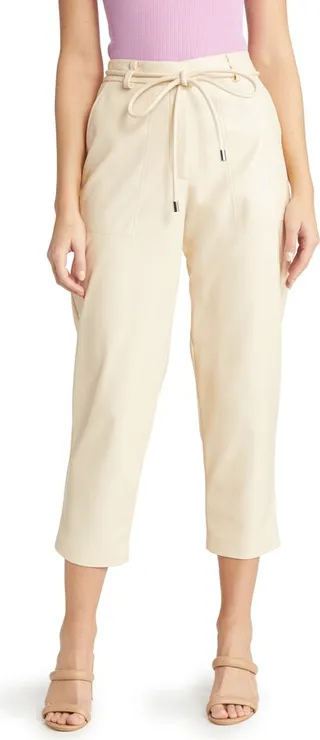 Tacora Drawstring Recycled Polyester Faux Leather Pants