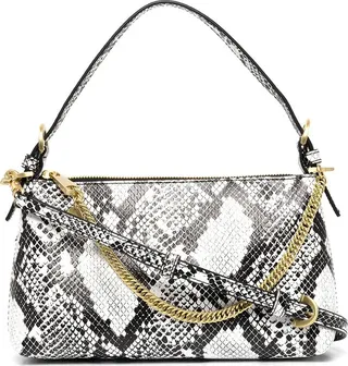 Zip Top Snake-Print Bag