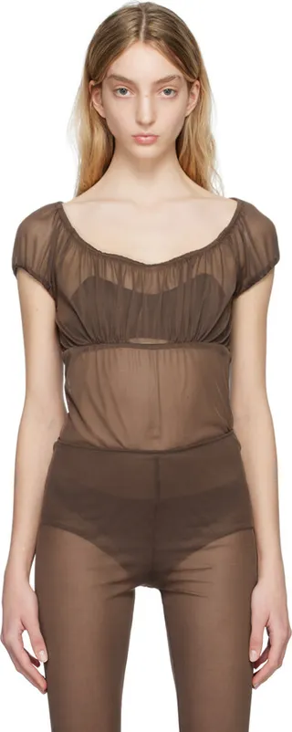 Anna Sui SSENSE Exclusive Brown Bodysuit