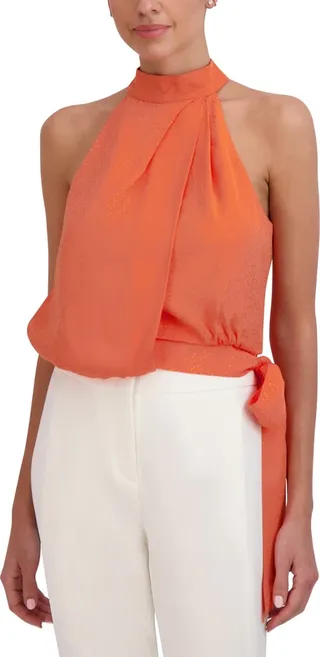 Crossover Tie Hem Halter Top
