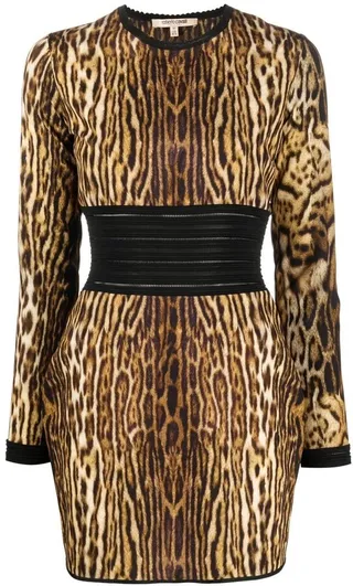 Leopard-Print Fitted Minidress