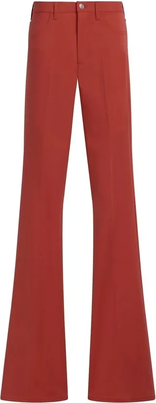 Pressed-Crease Flared Trousers