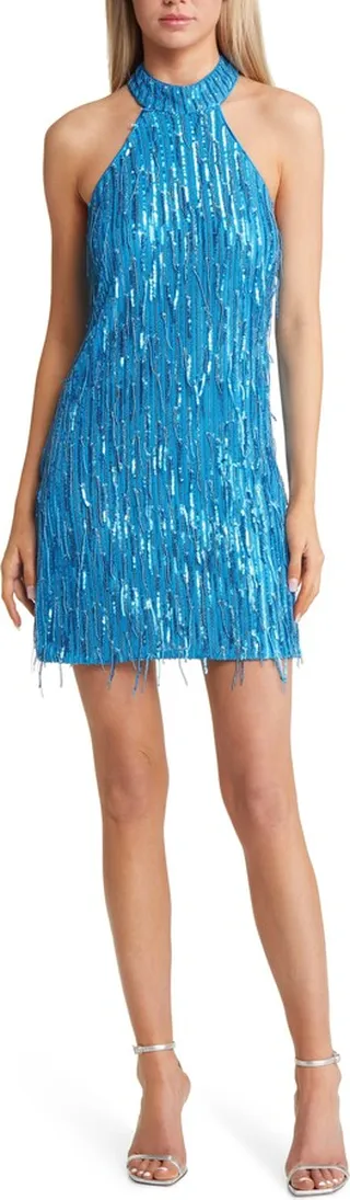 Marionne Sequin Fringe Minidress
