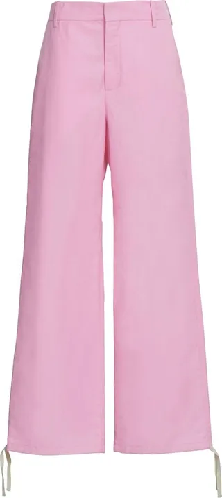 Embroidered-Logo Straight-Leg Trousers