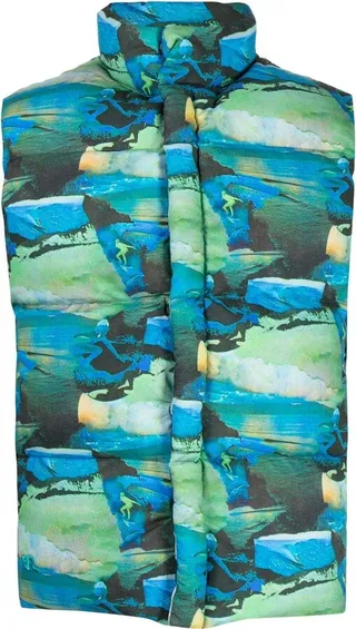 Printed Quilted Puffer Gilet